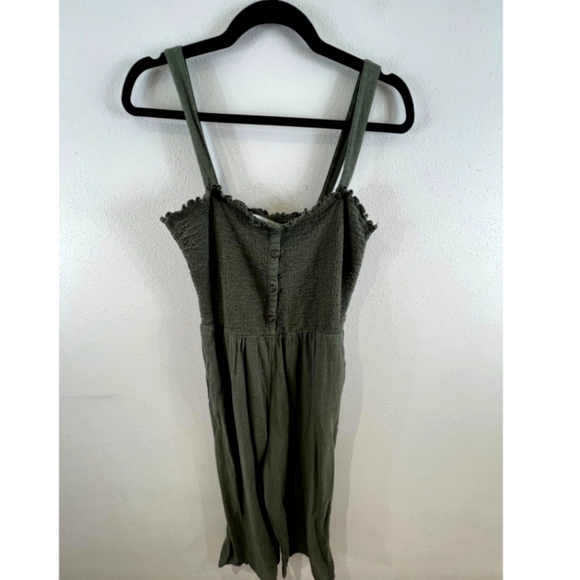 Hollister Linen Blend Ruched Jumpsuit Size Large - Picture 1 of 4
